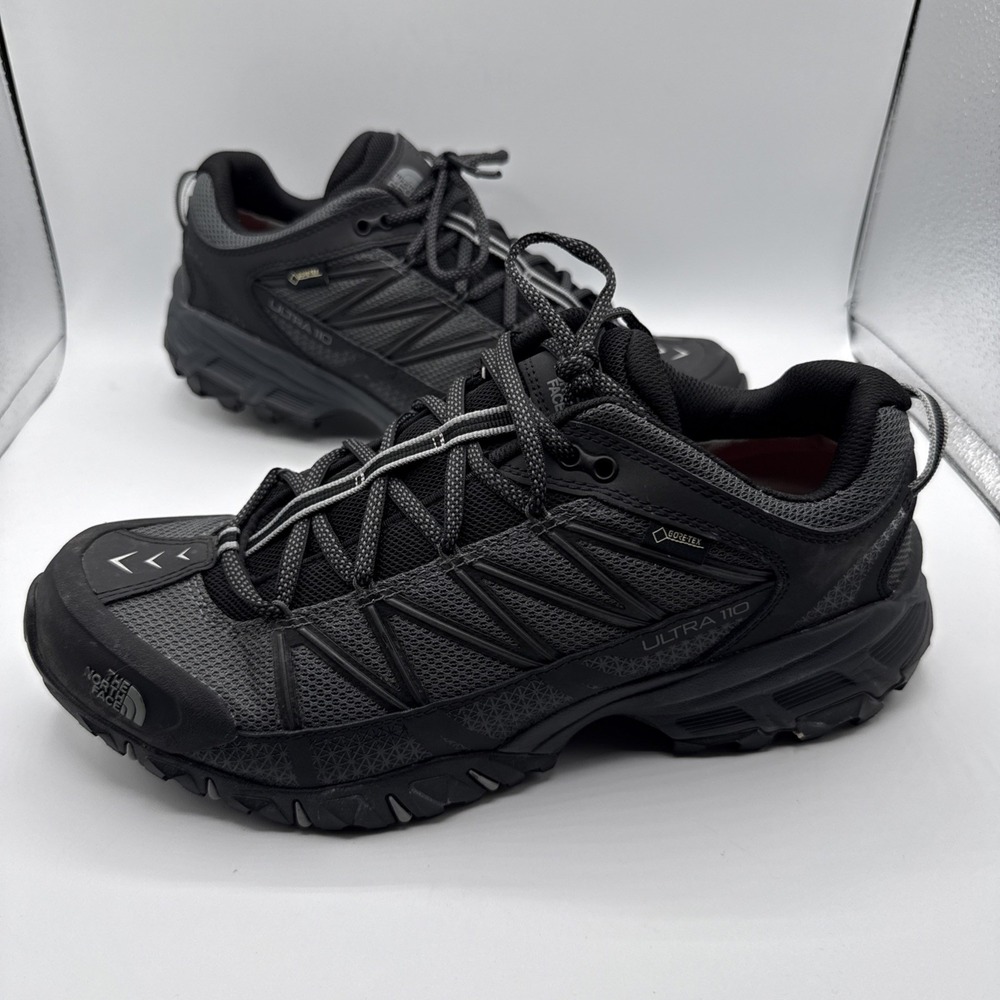 The North Face Ultra 110 GTX NF0A2VUX Mens 11 Hiking Shoes Black Lace Up Sneaker